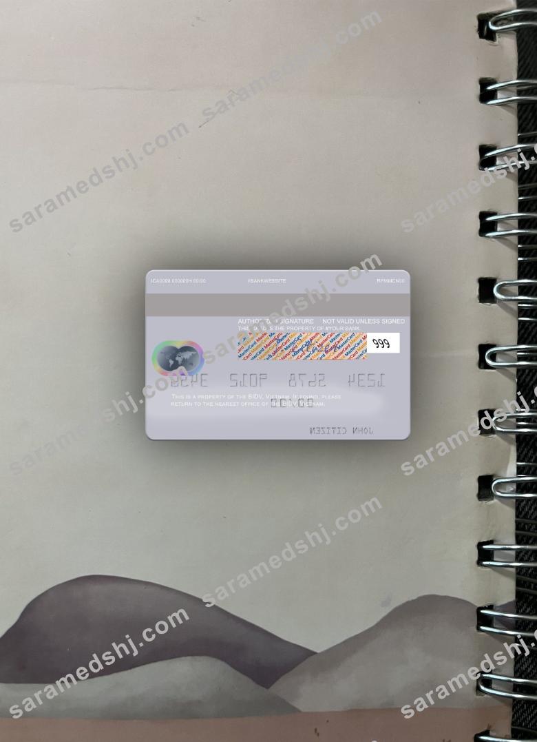 Vietnam BIDV mastercard photolook back